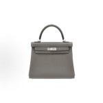 HERMES Kelly 25 Silver buckle Kelly Bag single-shoulder handbag 25 Women\'s 0L Grismeyer Cumulonimbus cloud Grey